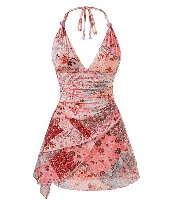 Pink floral vacation dress
